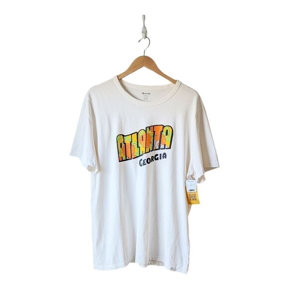 Madewell Garment Dyed All Day Crewneck Tee Atlanta Georgia Men's Size XL NWT - Picture 1 of 13